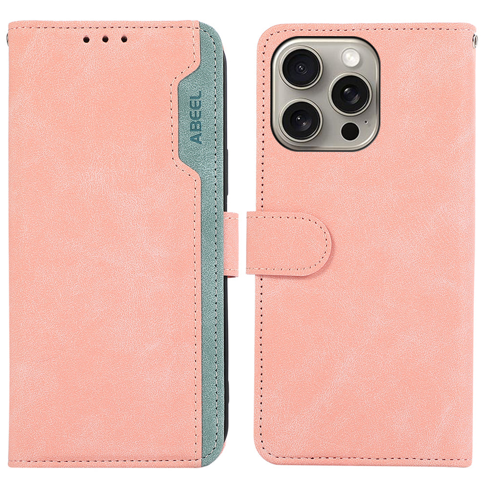 ABEEL For iPhone 12 / 12 Pro Case Color Matching RFID Blocking Leather Phone Cover with Wallet ABEEL For iPhone 12 / 12 Pro Case Color Matching RFID Blocking Leather Phone Cover with Wallet